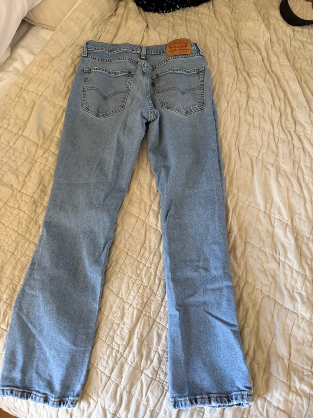 Levi's Light Blue Distressed Straight-Leg Jeans - Picture 10 of 12